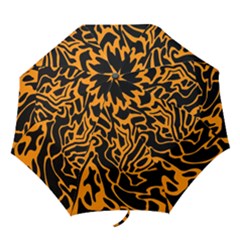 Orange And Black Folding Umbrellas