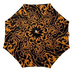 Orange And Black Straight Umbrellas by Valentinaart