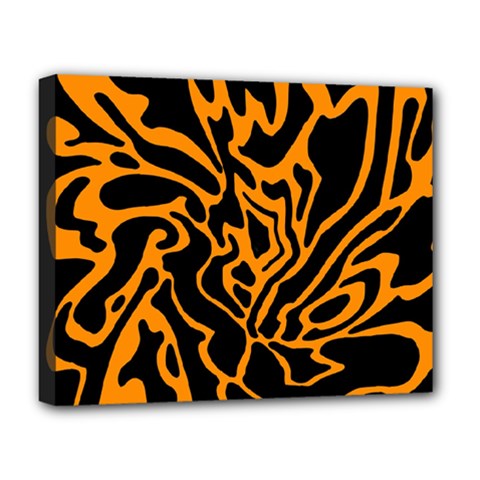 Orange And Black Deluxe Canvas 20  X 16   by Valentinaart