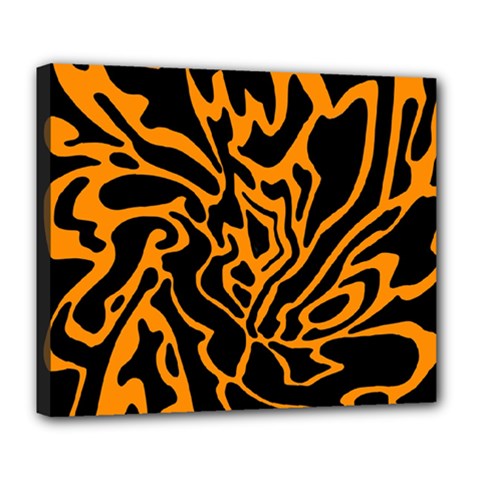 Orange And Black Deluxe Canvas 24  X 20   by Valentinaart