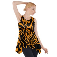 Orange And Black Side Drop Tank Tunic