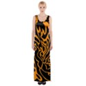 Orange and black Maxi Thigh Split Dress View1