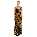 Orange and black Maxi Thigh Split Dress View2