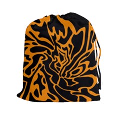 Orange And Black Drawstring Pouches (xxl)