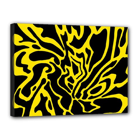 Black And Yellow Canvas 16  X 12  by Valentinaart