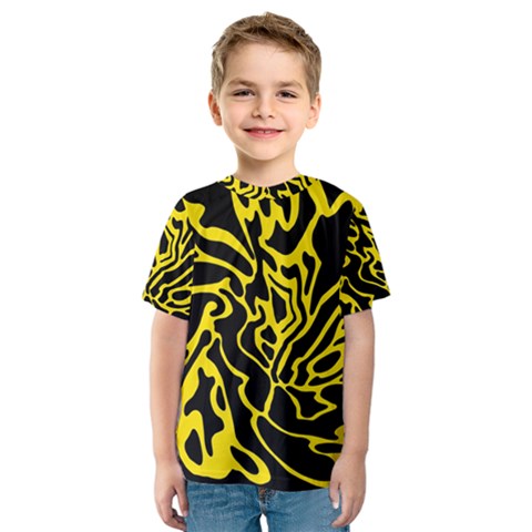 Black And Yellow Kid s Sport Mesh Tee by Valentinaart