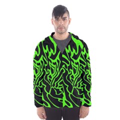 Green And Black Hooded Wind Breaker (men) by Valentinaart