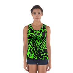 Green And Black Women s Sport Tank Top 