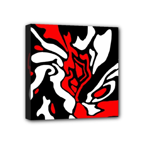 Red, Black And White Decor Mini Canvas 4  X 4  by Valentinaart