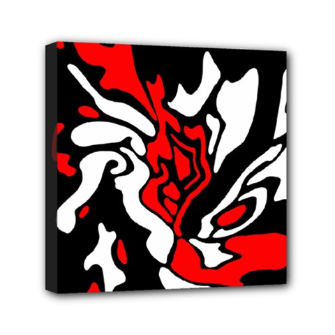 Red, Black And White Decor Mini Canvas 6  X 6  by Valentinaart