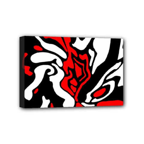 Red, Black And White Decor Mini Canvas 6  X 4  by Valentinaart