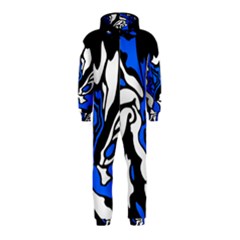 Blue, Black And White Decor Hooded Jumpsuit (kids) by Valentinaart