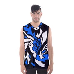 Blue, Black And White Decor Men s Basketball Tank Top