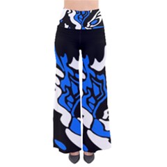 Blue, Black And White Decor Pants