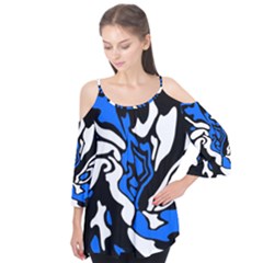 Blue, Black And White Decor Flutter Tees