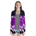 Purple, white and black decor Drape Collar Cardigan View1