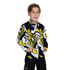 Yellow, Black And White Decor Wind Breaker (kids)