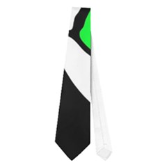 Green, White And Black Decor Neckties (one Side)  by Valentinaart