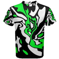 Green, White And Black Decor Men s Cotton Tee by Valentinaart