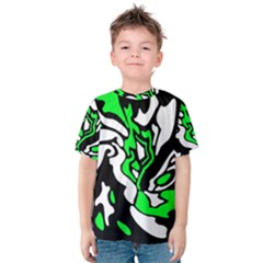 Green, White And Black Decor Kid s Cotton Tee