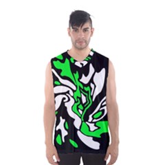 Green, White And Black Decor Men s Basketball Tank Top