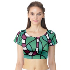 Purple Snake  Short Sleeve Crop Top (tight Fit) by Valentinaart