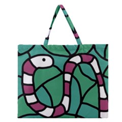 Purple Snake  Zipper Large Tote Bag