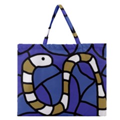 Green Snake Zipper Large Tote Bag