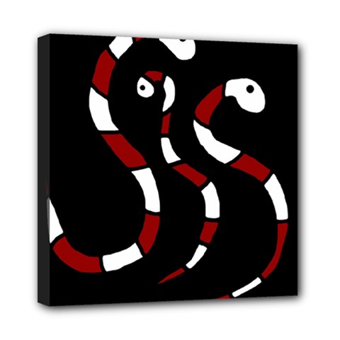 Red Snakes Mini Canvas 8  X 8  by Valentinaart