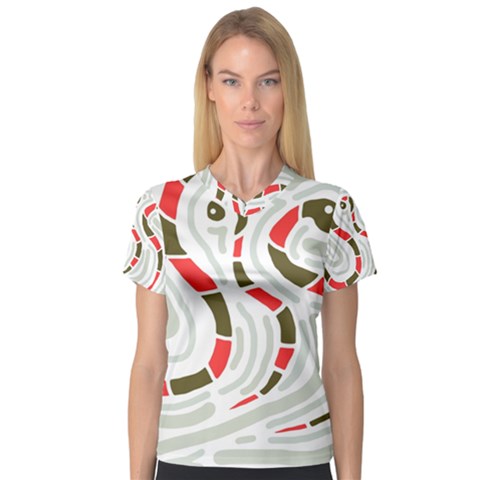 Snakes Family Women s V-neck Sport Mesh Tee by Valentinaart