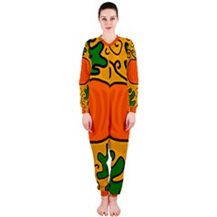 Thanksgiving Pumpkin Onepiece Jumpsuit (ladies)  by Valentinaart