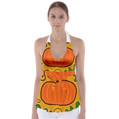 Thanksgiving Pumpkin Babydoll Tankini Top by Valentinaart