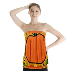 Thanksgiving Pumpkin Strapless Top by Valentinaart