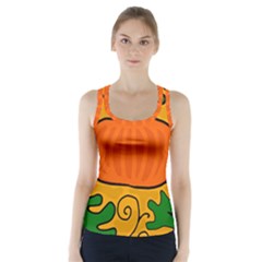 Thanksgiving Pumpkin Racer Back Sports Top by Valentinaart