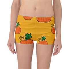 Thanksgiving Pumpkins Pattern Reversible Boyleg Bikini Bottoms by Valentinaart