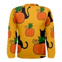 Halloween pumpkins and cats Men s Long Sleeve Tee View2