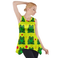 Green Frogs Side Drop Tank Tunic by Valentinaart