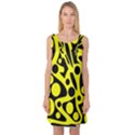 Black and Yellow abstract desing Sleeveless Satin Nightdress View1