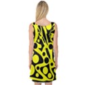 Black and Yellow abstract desing Sleeveless Satin Nightdress View2