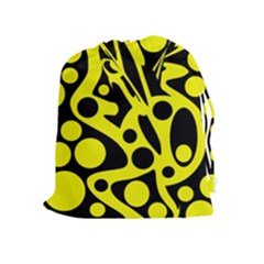 Black And Yellow Abstract Desing Drawstring Pouches (extra Large) by Valentinaart