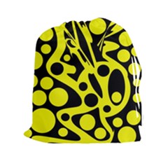 Black And Yellow Abstract Desing Drawstring Pouches (xxl) by Valentinaart