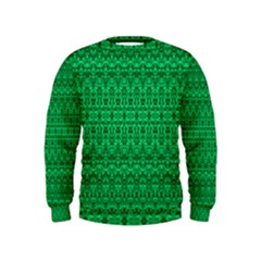 Kid s Green Grunge Tribal Damask Sweatshirt