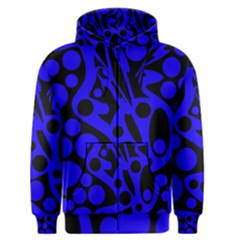 Blue And Black Abstract Decor Men s Zipper Hoodie by Valentinaart