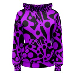 Purple And Black Abstract Decor Women s Pullover Hoodie by Valentinaart