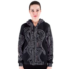 Decorative Guitar Women s Zipper Hoodie by Valentinaart