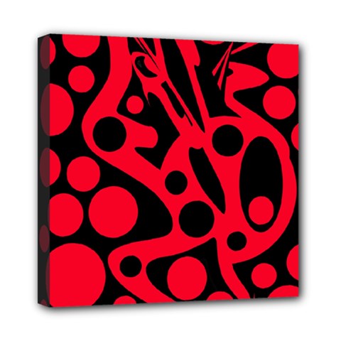 Red And Black Abstract Decor Mini Canvas 8  X 8  by Valentinaart