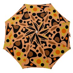 Orange Abstract Decor Straight Umbrellas by Valentinaart