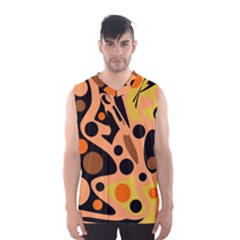 Orange Abstract Decor Men s Basketball Tank Top by Valentinaart