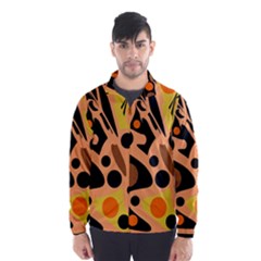 Orange Abstract Decor Wind Breaker (men)