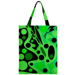 Green Abstract Decor Zipper Classic Tote Bag by Valentinaart